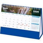 AMT-04-TL Şelale Masa Takvimi Taslama - Lacivert 20 x 14 x 7 cm