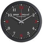V30-333-S Plastik Duvar Saati Siyah Ø 30 cm