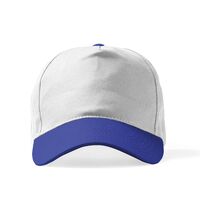 0501 İthal Polyester Şapka Beyaz - Saks Mavi 