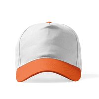 0501 İthal Polyester Şapka Beyaz - Turuncu 