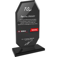 EKT-102 Kristal Plaket Füme 12 x 19 cm