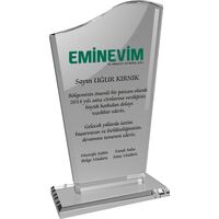 EKT-108 Kristal Plaket Şeffaf 12 x 21 cm