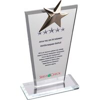 EKT-128 Kristal Plaket Şeffaf 12 x 21 cm