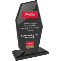 EKT-275 Kristal Plaket Füme 12 x 21 cm