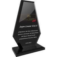 EKT-280 Kristal Plaket Füme 12 x 21 cm