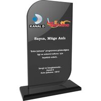 EKT-290 Kristal Plaket Füme 12 x 21 cm