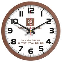 V30-333-KH Plastik Duvar Saati Kahverengi Ø 30 cm