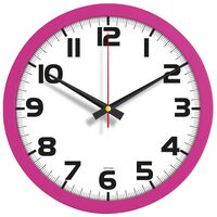 V30-334-FSY Plastik Duvar Saati Fuşya Ø 35 cm