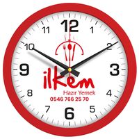 V30-334-K Plastik Duvar Saati Kırmızı Ø 35 cm