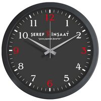 V30-334-S Plastik Duvar Saati Siyah Ø 35 cm