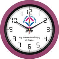 V30-346-FSY Plastik Duvar Saati Fuşya Ø 40 cm