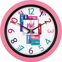 V30-346-PM Plastik Duvar Saati Pembe Ø 40 cm