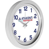 V30-741-G Metalize Duvar Saati Gümüş Ø 40 cm