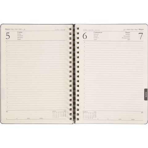 Bostancı-S Spiralli Günlük Ajanda Gri 20 x 28 cm