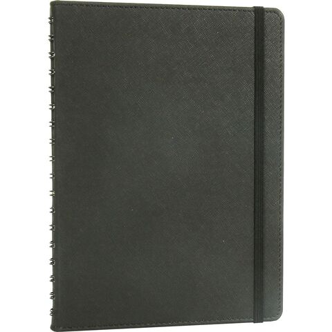 Hereke Gizli Spiralli Günlük Ajanda Siyah 17,5 x 24 cm