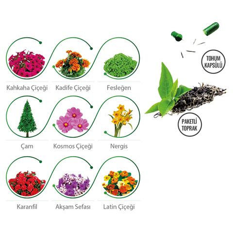 CK-2035 Kapaklı Bitki Dikim Seti  7,6 x 7,6 x 8 cm