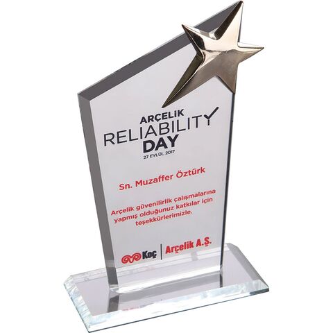 EKT-110 Kristal Plaket Şeffaf 12 x 21 cm