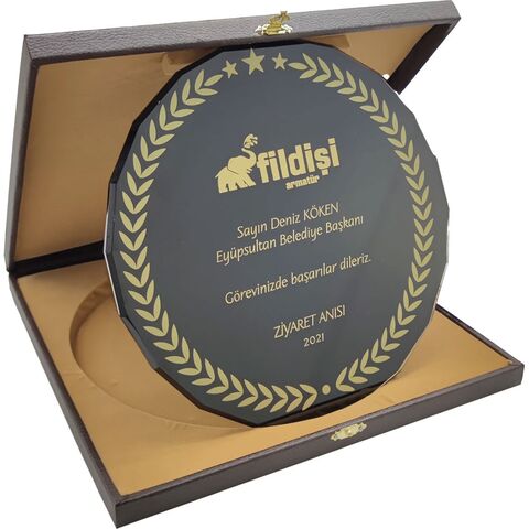 EKT-500 Kutulu Kristal Plaket  25 x 25 cm