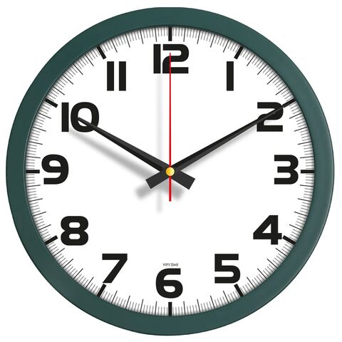 V30-334-HY Plastik Duvar Saati Haki Yeşil Ø 35 cm