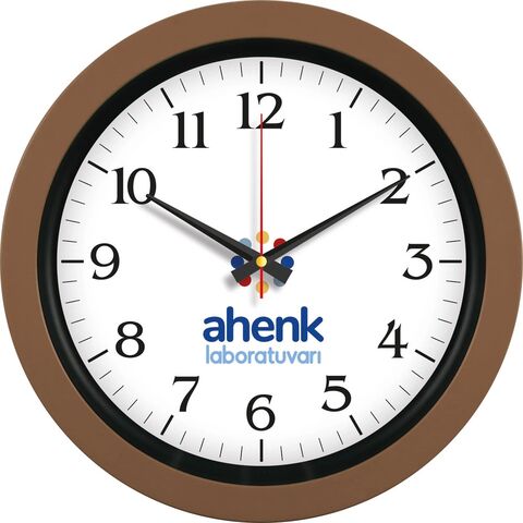 V30-346-KH Plastik Duvar Saati Kahverengi Ø 40 cm
